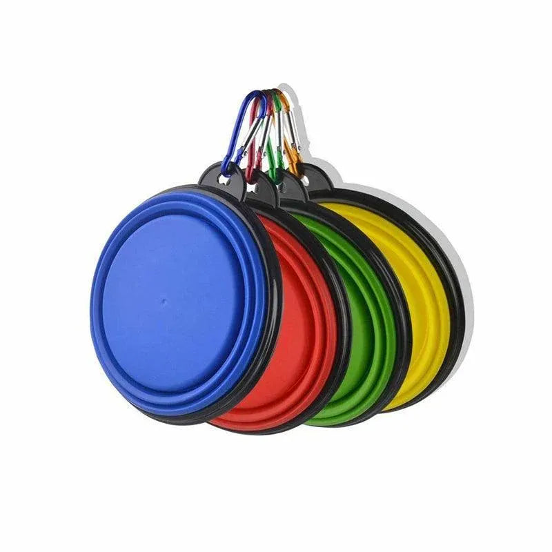 Collapsible Silicone Pet Bowl for Cat Dog Portable Food and Water Feeder - Yellow