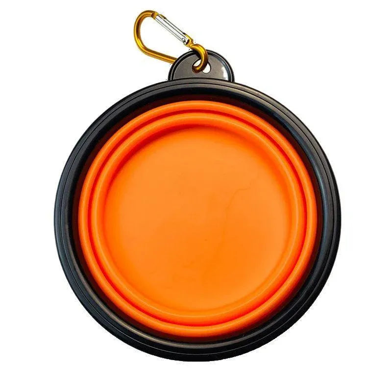 Collapsible Silicone Pet Bowl for Cat Dog Portable Food and Water Feeder - Yellow