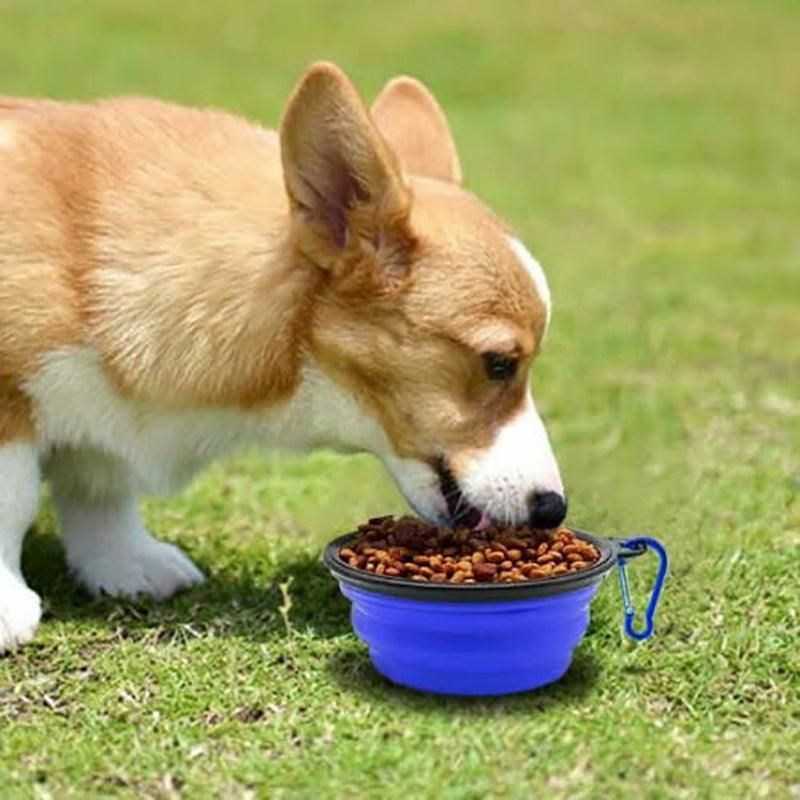 Collapsible Silicone Pet Bowl for Cat Dog Portable Food and Water Feeder - Yellow
