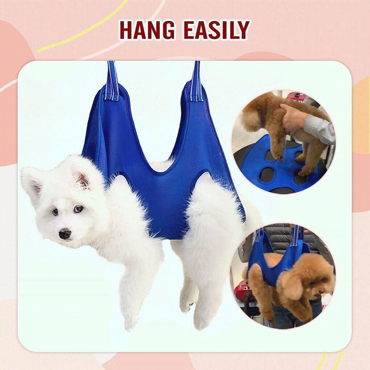 S Size Hammock Helper Pet Dog Cat Grooming Restraint Bags for Bathing Trimming Nail - Red