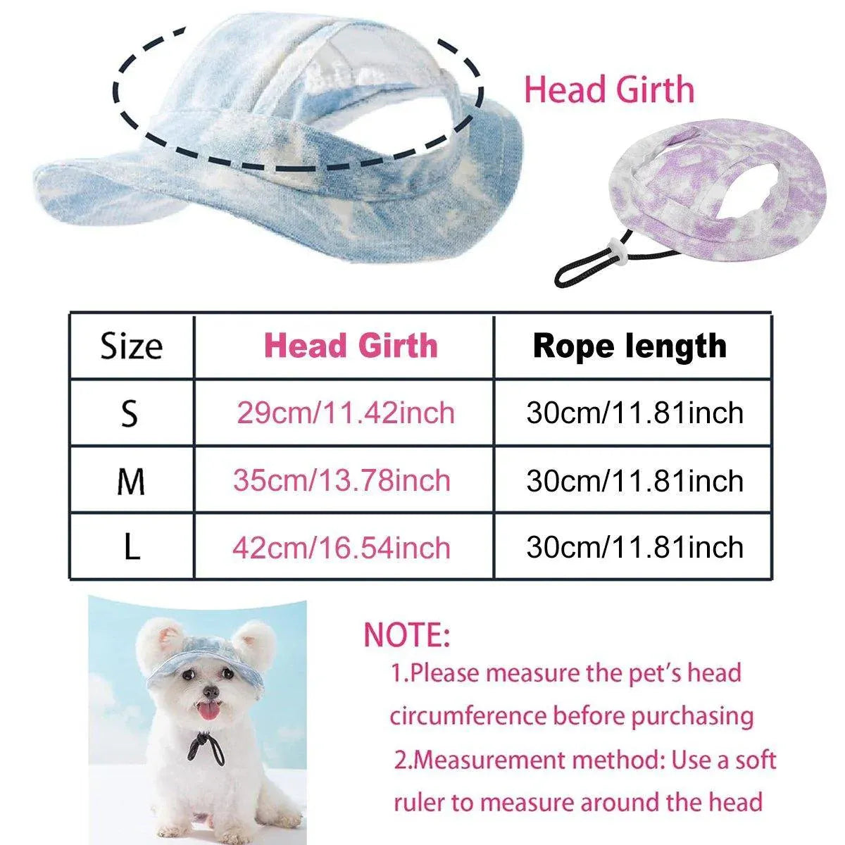 Adjustable Pet Hat with Cute Leaky Ears Sunscreen Fisherman Hat Four Seasons Use - Purple-M