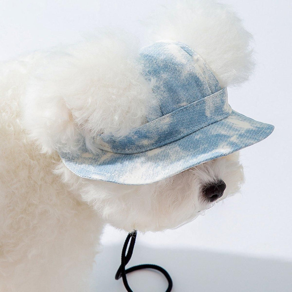 Adjustable Pet Hat with Cute Leaky Ears Sunscreen Fisherman Hat Four Seasons Use - Purple - S