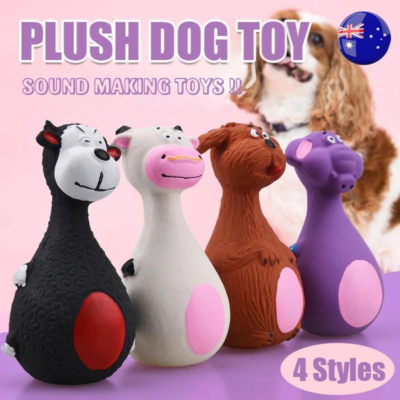 Latex Squeaky Dog Toys Puppy Pet Chew Toys Squeaker Soft and Interactive - White