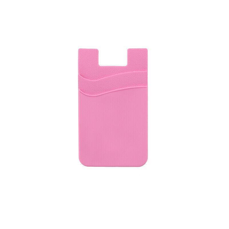 Silicone Phone Card Holder Double Layer Adhesive Wallet with 3M Backing - Purple