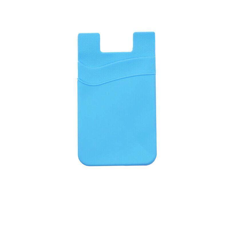 Silicone Phone Card Holder Double Layer Adhesive Wallet with 3M Backing - Red
