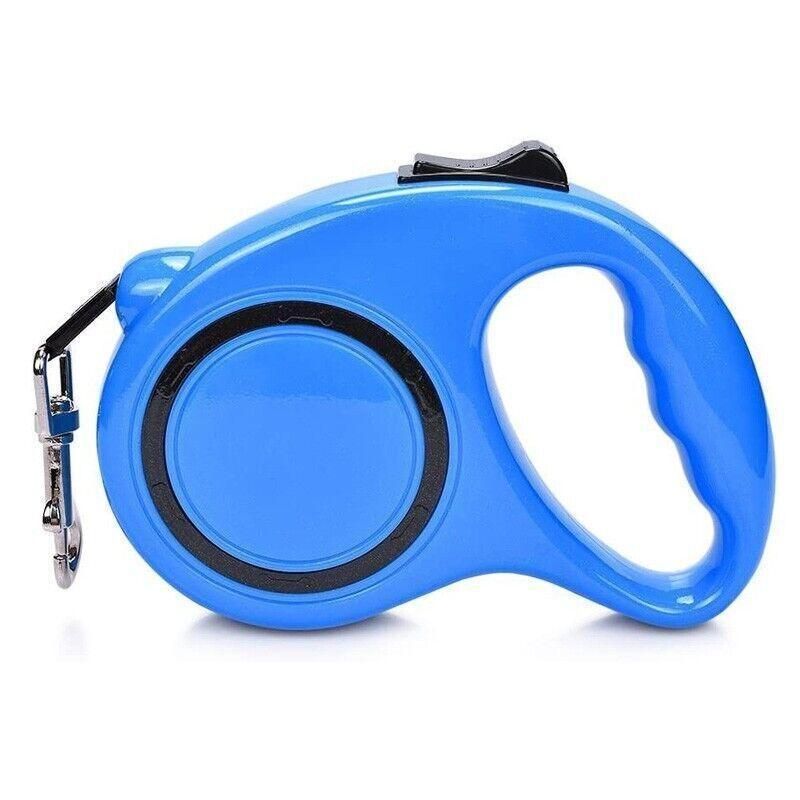 5M Dog Lead Leash Strong Retractable Extendable 5M Lockable Heavy Duty 15Kg - Blue