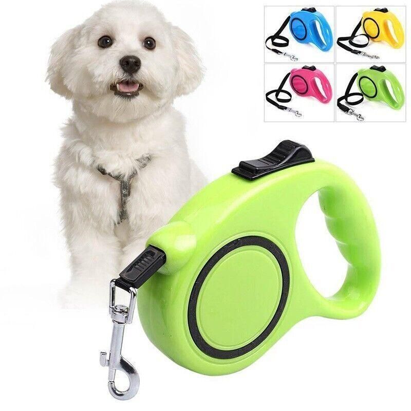 5M Dog Lead Leash Strong Retractable Extendable 5M Lockable Heavy Duty 15Kg - Blue