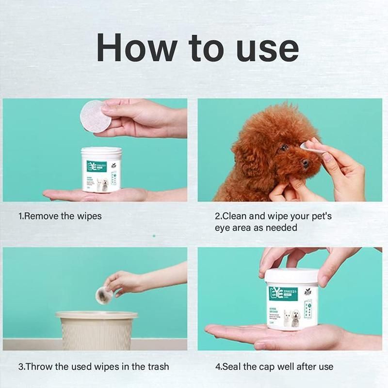 130pcs Wipes Wet Pet Eye/Ear Dog Cat Tear Stain Remover Cleaning Paper Wipes - Ear Wipes