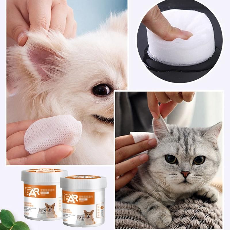 130pcs Wipes Wet Pet Eye/Ear Dog Cat Tear Stain Remover Cleaning Paper Wipes - Ear Wipes
