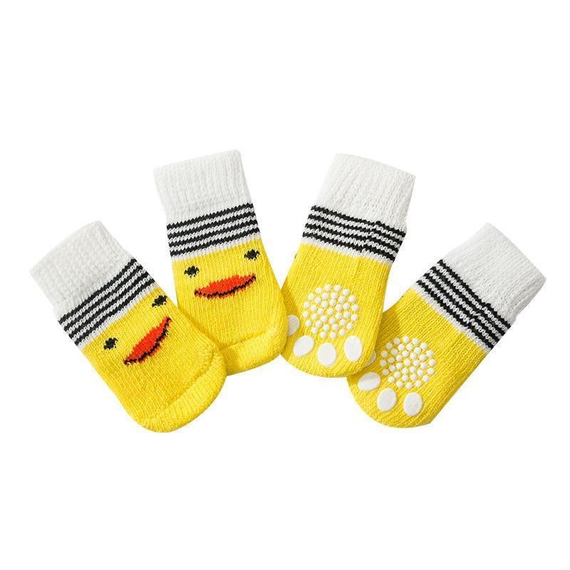 Dog Socks Non-Slip Grip Slip Anti-Slip - Puppy Cat Pet Shoes Slippers S Size - Red Mickey