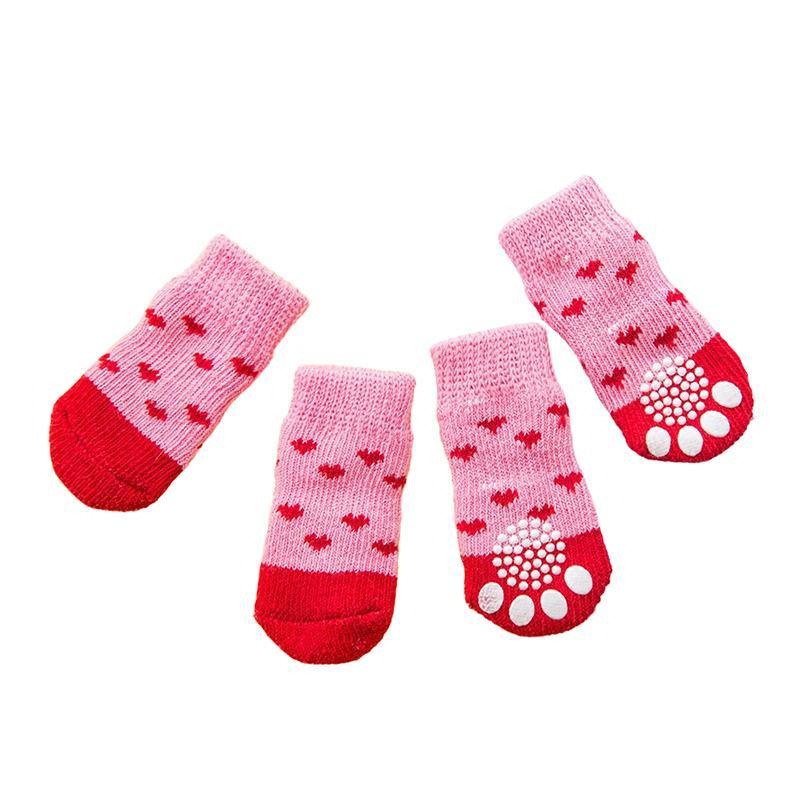 Dog Socks Non-Slip Grip Slip Anti-Slip - Puppy Cat Pet Shoes Slippers M Size - Blue bones