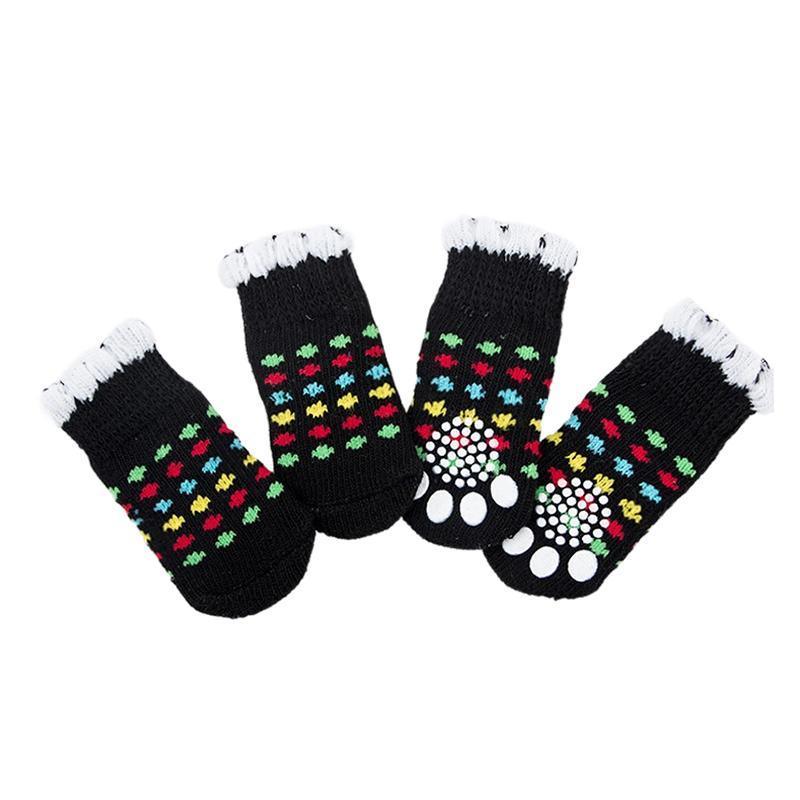 Dog Socks Non-Slip Grip Slip Anti-Slip - Puppy Cat Pet Shoes Slippers M Size - Blue bones