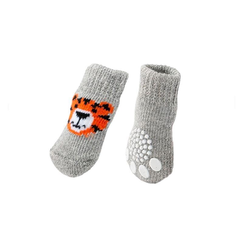 Dog Socks Non-Slip Grip Slip Anti-Slip - Puppy Cat Pet Shoes Slippers M Size - Blue bones