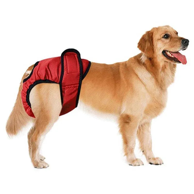Washable Female Pet Dog Cat Nappy Diaper Physiological Pants Panties Underwear Red - L