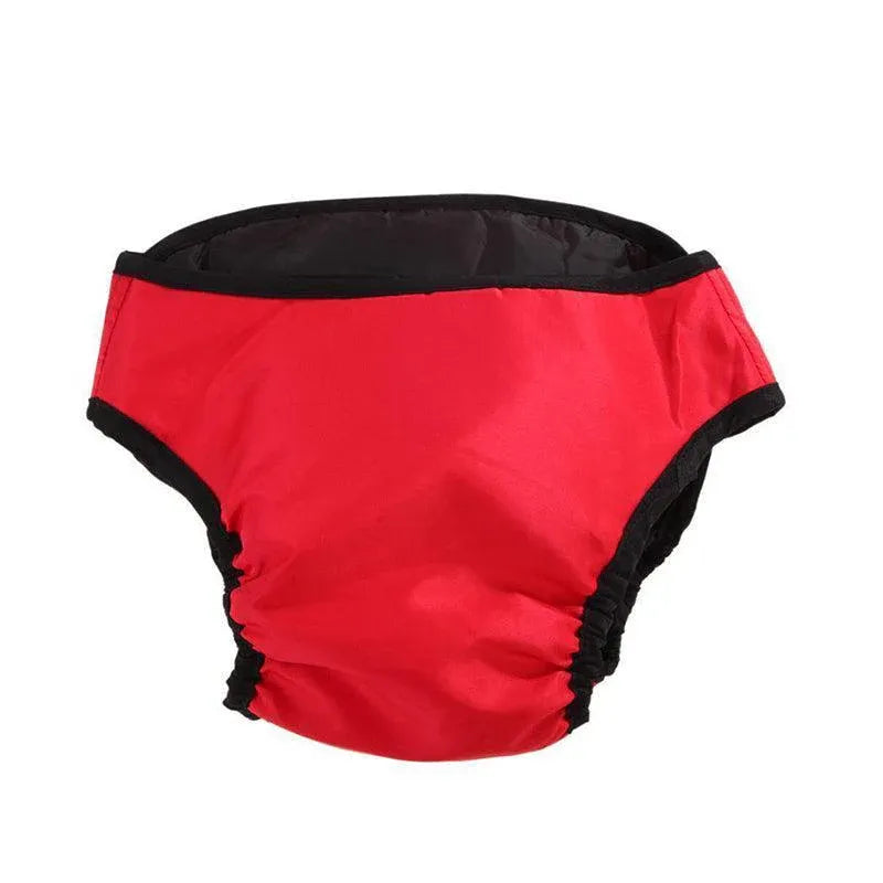 Washable Female Pet Dog Cat Nappy Diaper Physiological Pants Panties Underwear Red - L