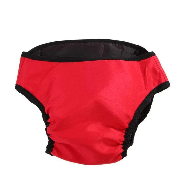 Washable Female Pet Dog Cat Nappy Diaper Physiological Pants Panties Underwear Red - XL