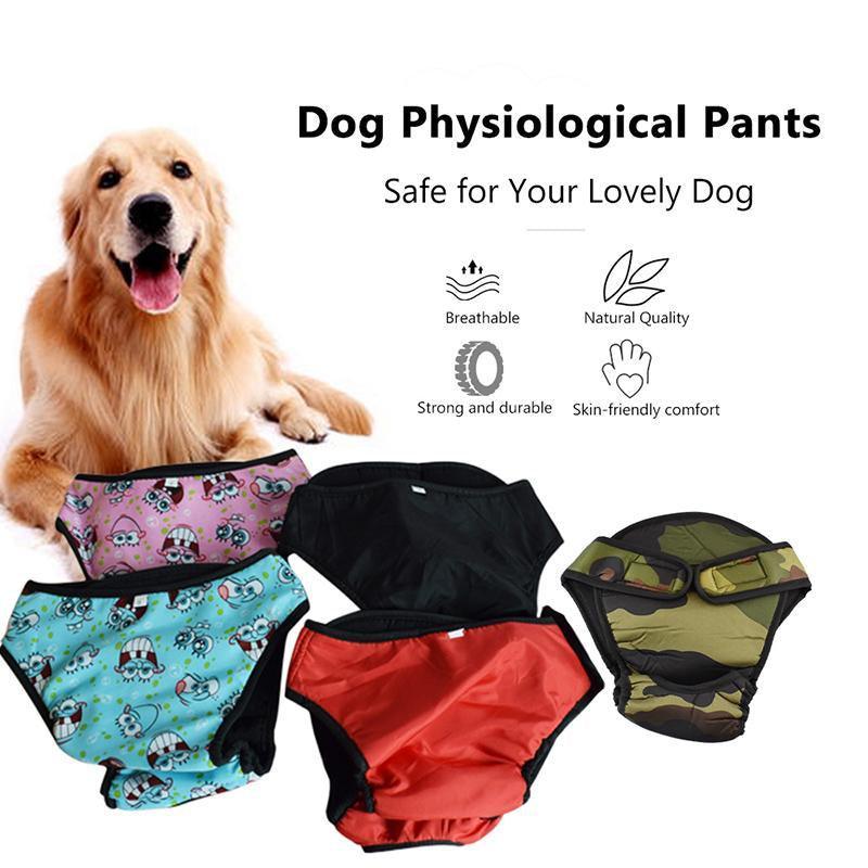 Washable Female Pet Dog Cat Nappy Diaper Physiological Pants Panties Underwear Pink - S