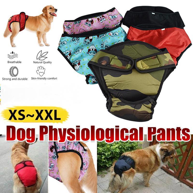 Washable Female Pet Dog Cat Nappy Diaper Physiological Pants Panties Underwear Pink - L