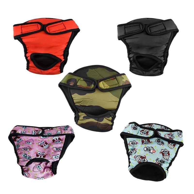 Washable Female Pet Dog Cat Nappy Diaper Physiological Pants Panties Underwear Black - XL