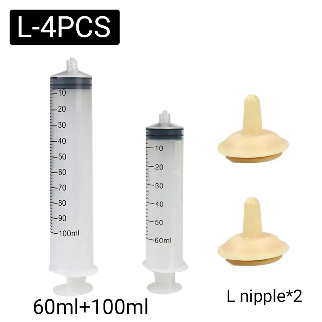 Kitten Puppy Pet Feeding Syringe Feeder Cat Dog Nursing Bottle with Pacifier - S-5PCS