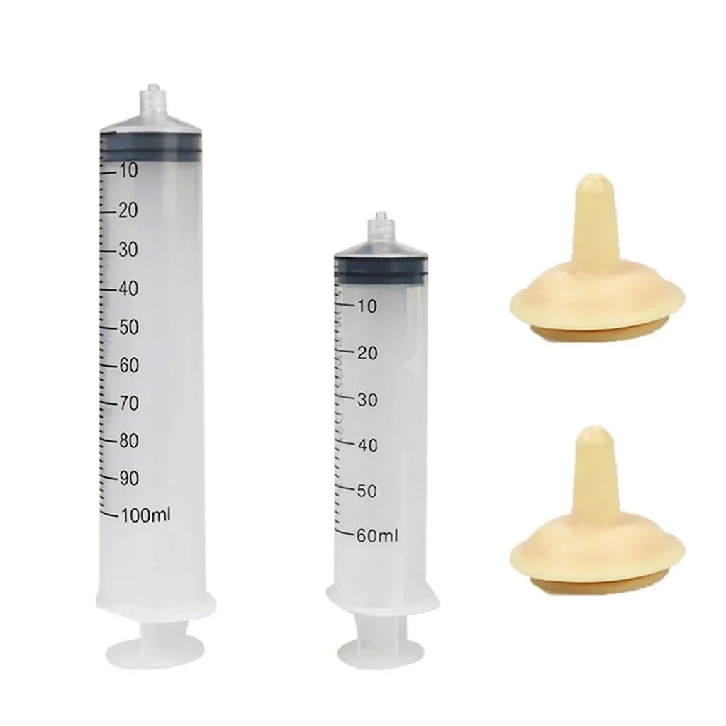 Kitten Puppy Pet Feeding Syringe Feeder Cat Dog Nursing Bottle with Pacifier - S-5PCS
