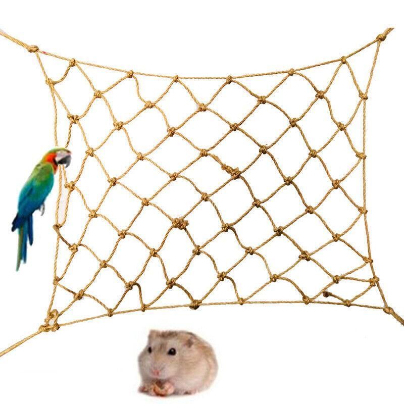 Hanging Climbing Net for Birds and Small Pets Cotton or Hemp Rope Cage Hammock - Hemp Rope