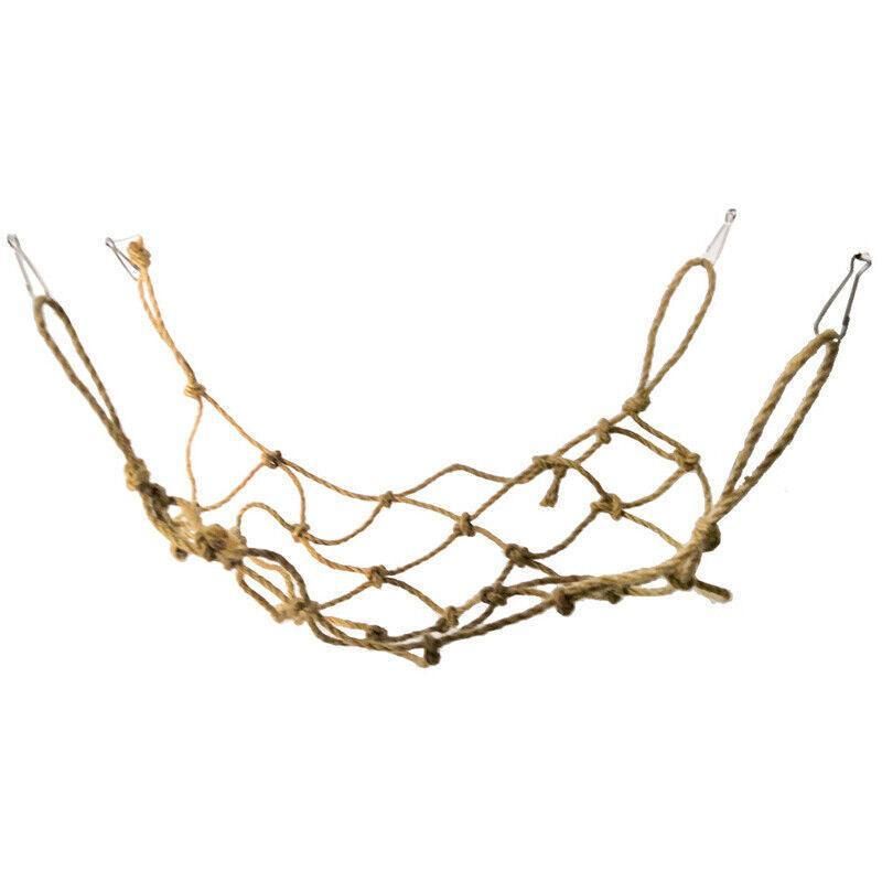 Hanging Climbing Net for Birds and Small Pets Cotton or Hemp Rope Cage Hammock - Hemp Rope