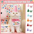 Pet Birthday Dog Cat Bib Scarf Hat Accessory Dogs Cats Celebration - Purple