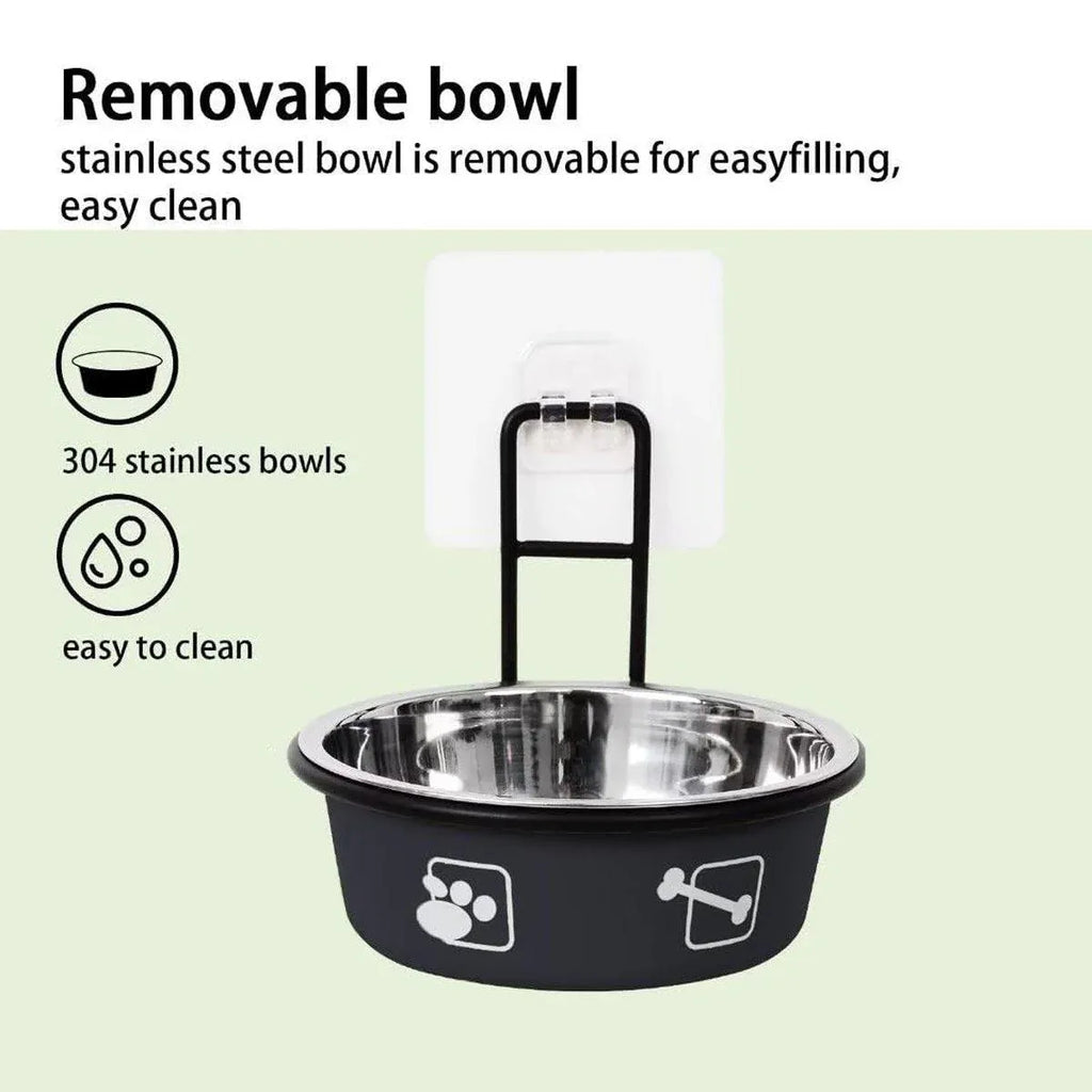 Stainless Steel Pet Bowl Hanging Cat Food Water Bowl Durable for Dogs and Cats - Blue-12cm