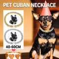 Cuban Chain Metal Dog Collar Pet Training Necklace for Small Medium Large Dogs - Gold-55cm