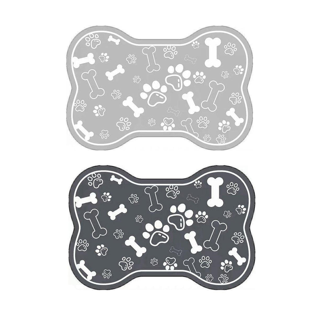 Pet Feeding Mat Non-slip Diatom Mud Absorbent Dirt-resistant Waterproof Placemat - Black-40x60cm