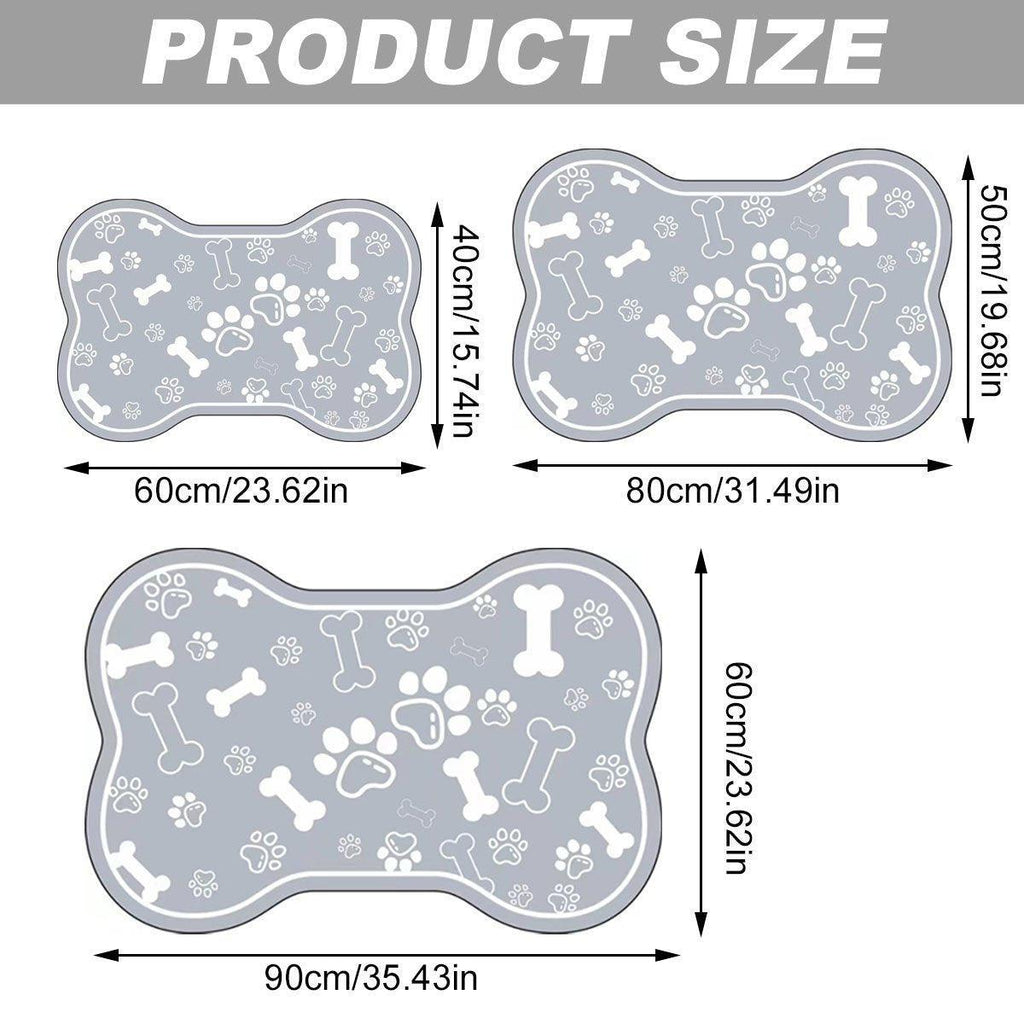 Pet Feeding Mat Non-slip Diatom Mud Absorbent Dirt-resistant Waterproof Placemat - Black-40x60cm