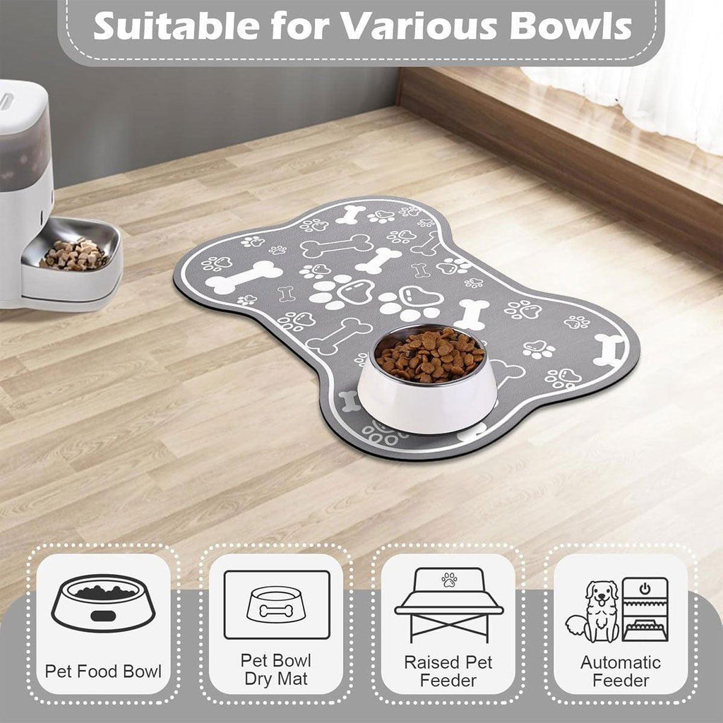 Pet Feeding Mat Non-slip Diatom Mud Absorbent Dirt-resistant Waterproof Placemat - Black-40x60cm