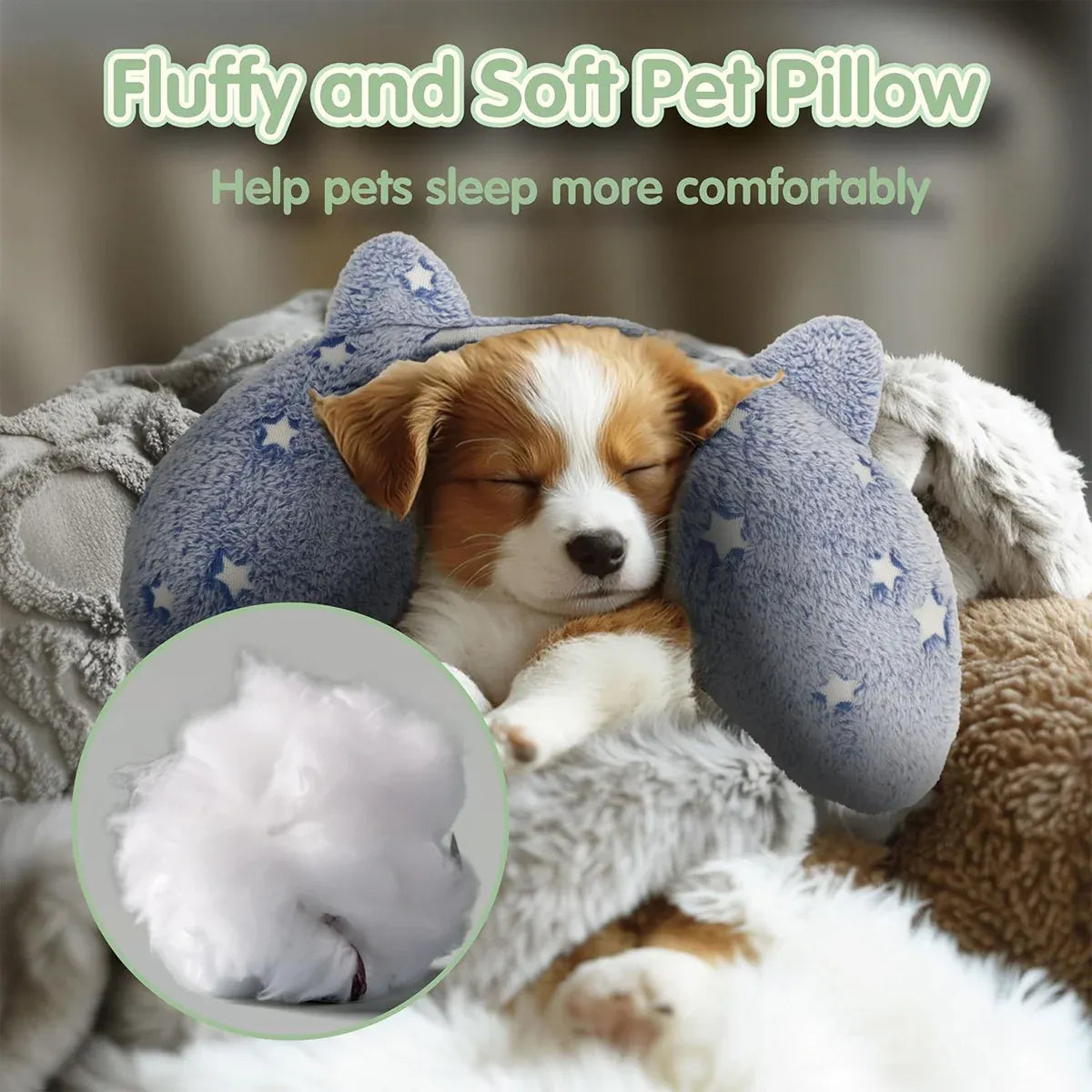 Cervical Vertebrae Protection Pet Pillow U-shaped Dog Backrest Cushion For Sleep - M