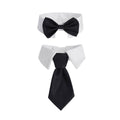 2pcs Pet Bow Tie Collar Dog Cat Suit Dress Accessories Adjustable Neck Strap - S