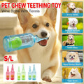 Durable Pet Teething Resistant Tennis Ball Wine Bottle Chew Toy for Dogs Play - Blue-S