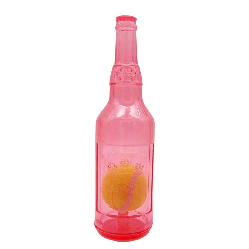 Durable Pet Teething Resistant Tennis Ball Wine Bottle Chew Toy for Dogs Play - Green-S
