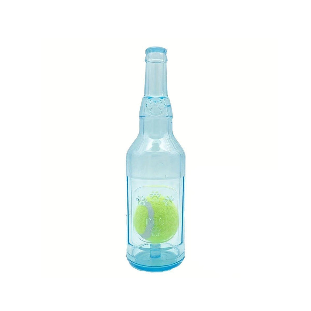 Durable Pet Teething Resistant Tennis Ball Wine Bottle Chew Toy for Dogs Play - Green-S