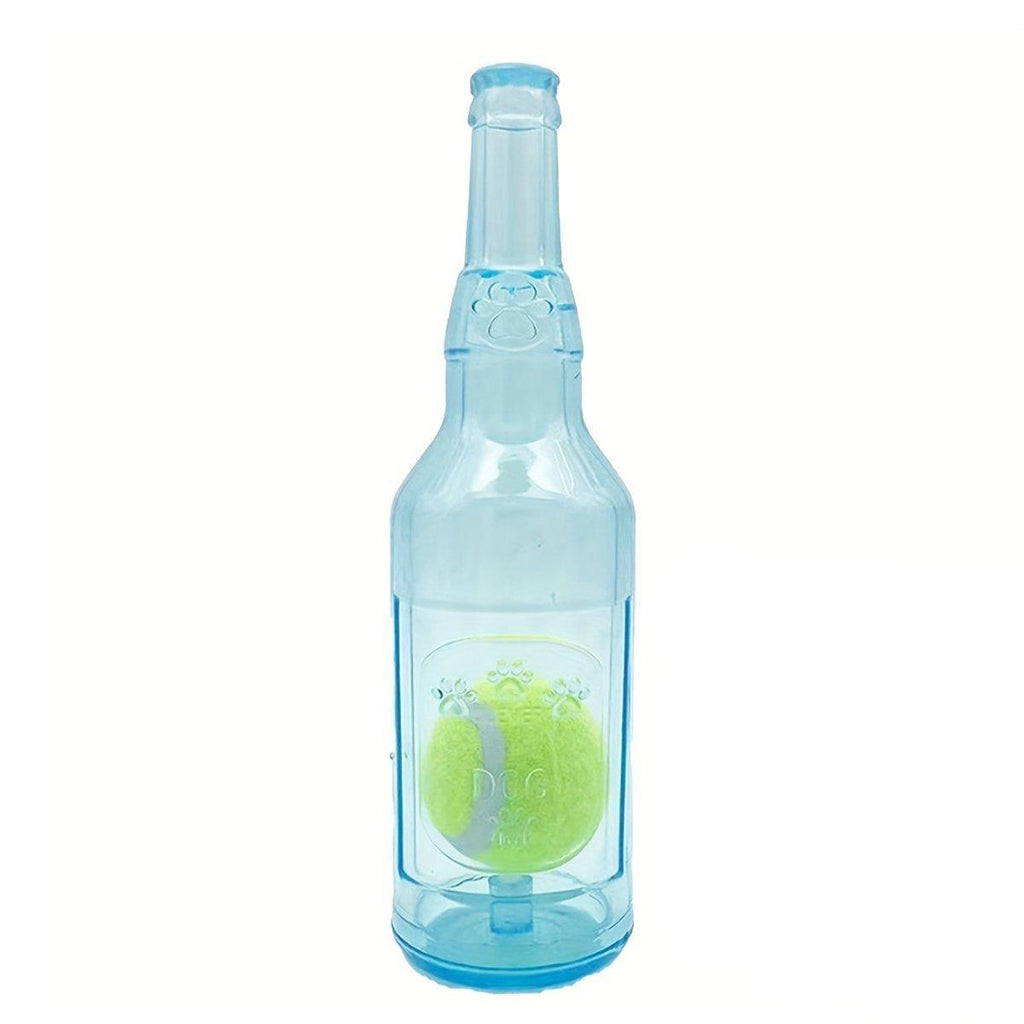 Durable Pet Teething Resistant Tennis Ball Wine Bottle Chew Toy for Dogs Play - Green-S