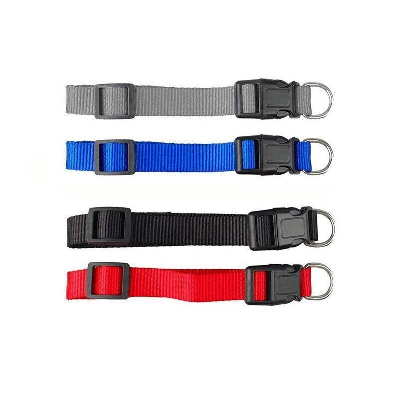 L Size Dog Puppy Pet Collar Adjustable Nylon Toy Large Pink Blue Red Black - Blue