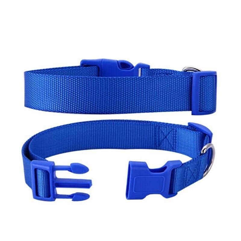 L Size Dog Puppy Pet Collar Adjustable Nylon Toy Large Pink Blue Red Black - Red