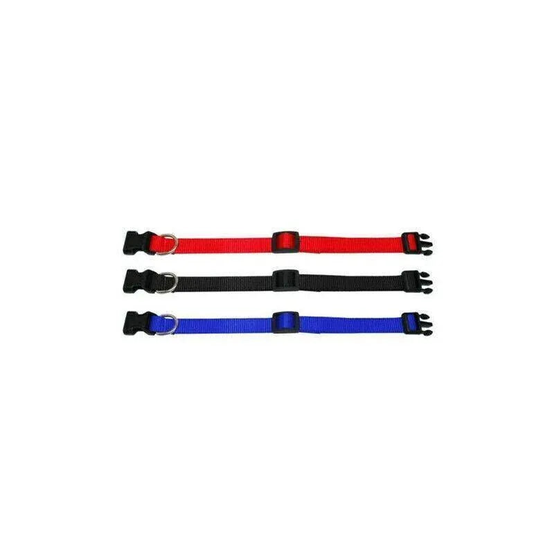 L Size Dog Puppy Pet Collar Adjustable Nylon Toy Large Pink Blue Red Black - Red