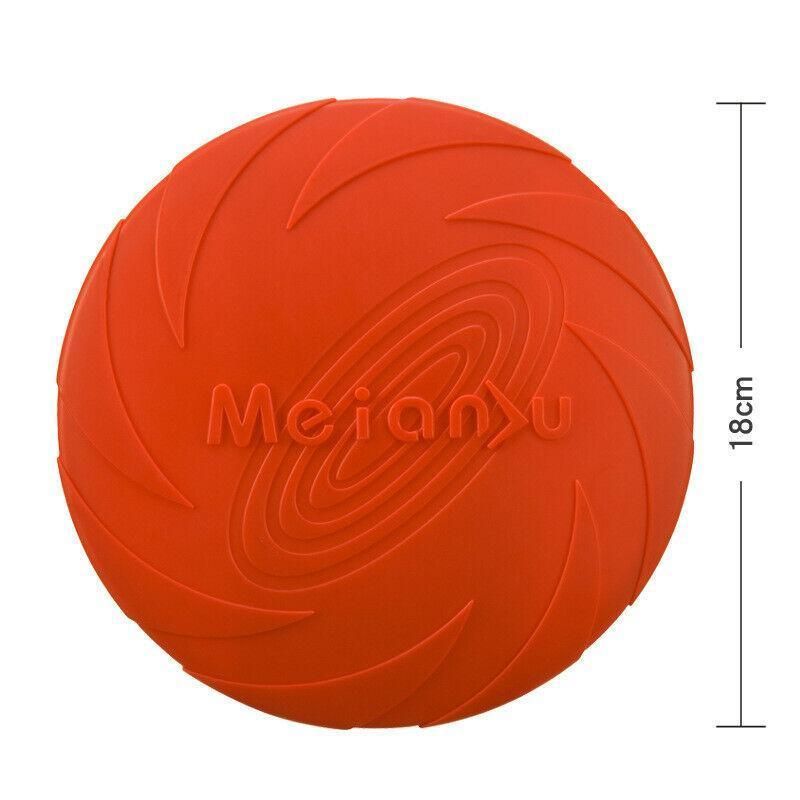 Frisbee Toy for Dogs Outdoor Fetch Training Soft Rubber Pet Flying Disc 18cm - Green
