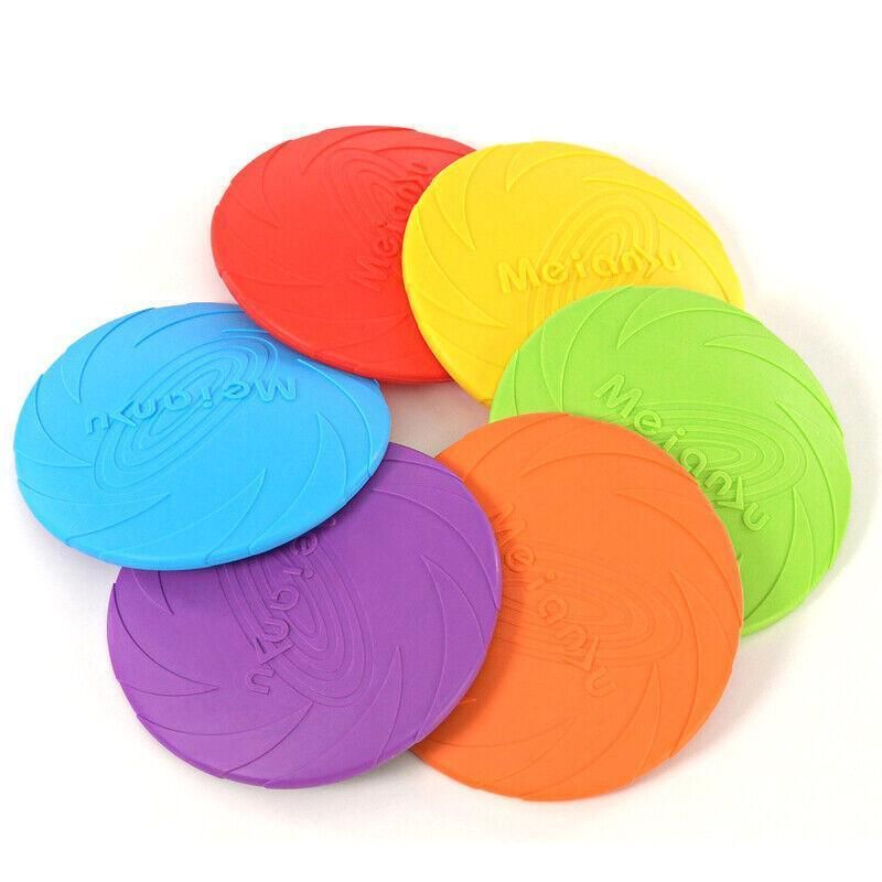 Frisbee Toy for Dogs Outdoor Fetch Training Soft Rubber Pet Flying Disc 18cm - Green