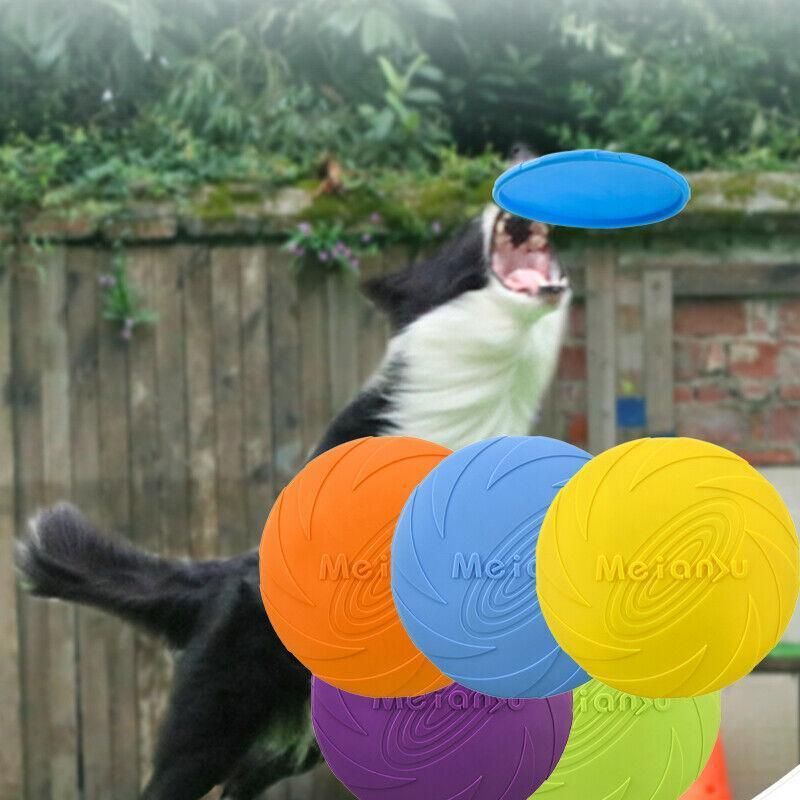 Frisbee Toy for Dogs Outdoor Fetch Training Soft Rubber Pet Flying Disc 18cm - Red