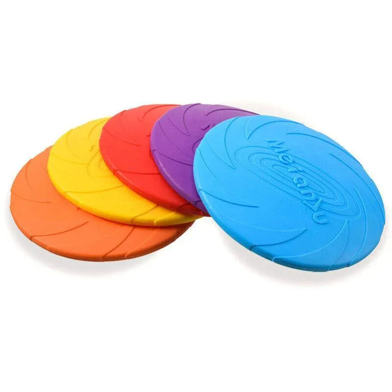 Frisbee Toy for Dogs Outdoor Fetch Training Soft Rubber Pet Flying Disc 18cm - Red