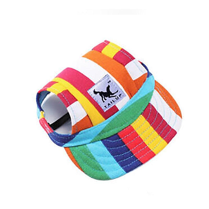 Dog Baseball Cap Outdoor Pet Sun Hat Summer Canvas Visor Puppy S Size - Black