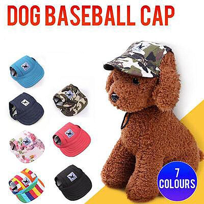 Dog Baseball Cap Outdoor Pet Sun Hat Summer Canvas Visor Puppy S Size - Blue