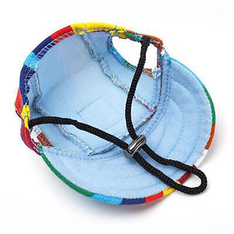 Dog Baseball Cap Outdoor Pet Sun Hat Summer Canvas Visor Puppy S Size - Blue