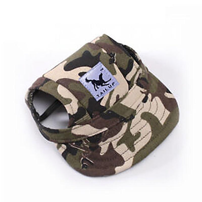 Dog Baseball Cap Outdoor Pet Sun Hat Summer Canvas Visor Puppy S Size - Camouflage